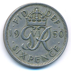 Great Britain, 6 pence, 1950