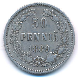 Finland, 50 pennia, 1889