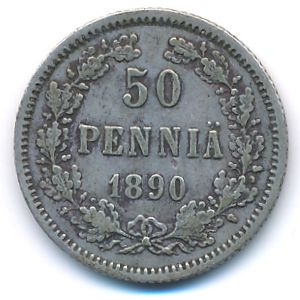 Finland, 50 pennia, 1890