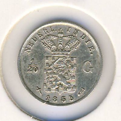 Netherlands East Indies, 1/20 gulden, 1854–1855