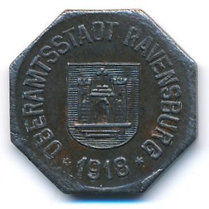 Равенсбург., 10 пфеннигов (1918 г.)