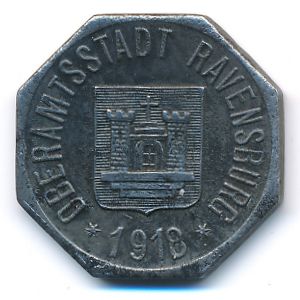 Равенсбург., 50 пфеннигов (1918 г.)