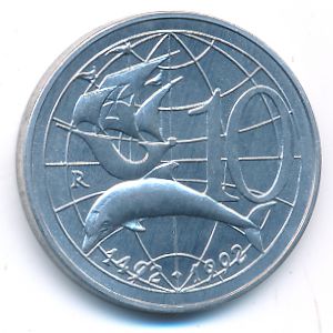 San Marino, 10 lire, 1992