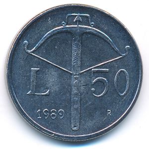 San Marino, 50 lire, 1989