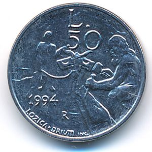 San Marino, 50 lire, 1994