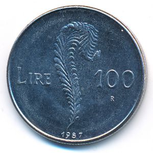 San Marino, 100 lire, 1987