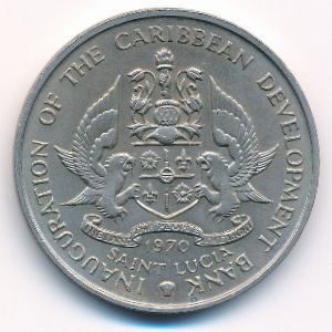 Saint Lucia, 4 dollars, 1970