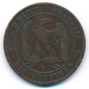 France, 10 сентим, 1853