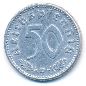 Nazi Germany, 50 reichspfennig, 1942