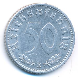 Nazi Germany, 50 reichspfennig, 1942