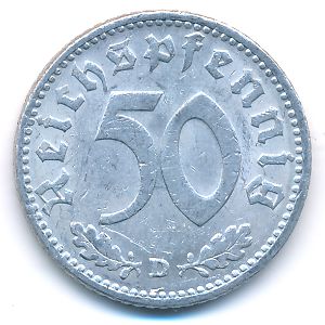 Nazi Germany, 50 reichspfennig, 1935