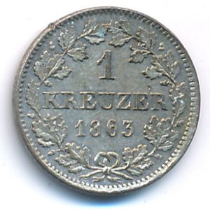 Bavaria, 1 kreuzer, 1863