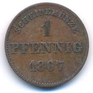 Saxe-Meiningen, 1 pfennig, 1867