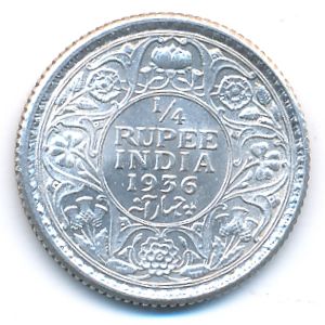 British West Indies, 1/4 rupee, 1936