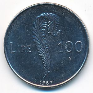 San Marino, 100 lire, 1987