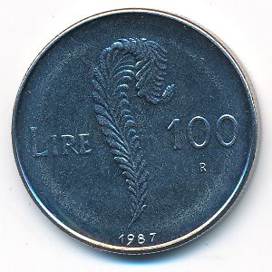 San Marino, 100 lire, 1987