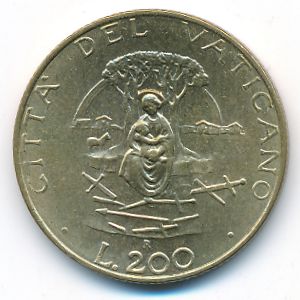 Vatican City, 200 lire, 1987