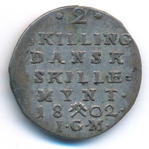 Norway, 2 skilling, 1802