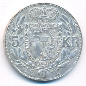 Лихтенштейн, 5 крон (1910 г.)