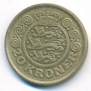 Denmark, 20 kroner, 1990