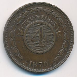 Paraguay, 4 centesimos, 1870