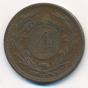 Uruguay, 4 centesimos, 1869