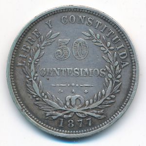 Uruguay, 50 centesimos, 1877