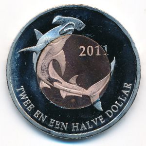 Sint Eustatius., 2 1/2 dollars, 2011