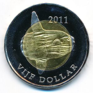 Sint Eustatius., 5 dollars, 2011