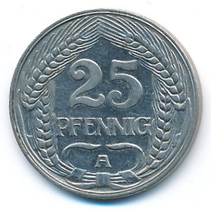 Germany, 25 pfennig, 1912