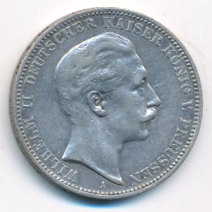 Prussia, 3 mark, 1910