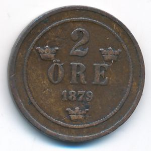 Sweden, 2 ore, 1879