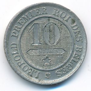 Belgium, 10 centimes, 1862