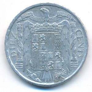 Spain, 10 centimos, 1953