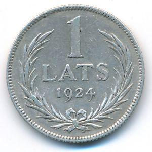 Latvia, 1 lats, 1924