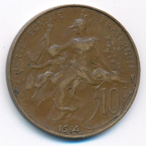 France, 10 centimes, 1914