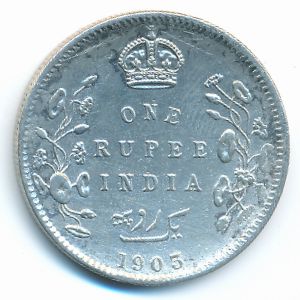 British West Indies, 1 rupee, 1903