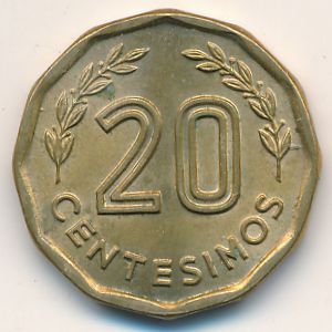 Uruguay, 20 centesimos, 1976