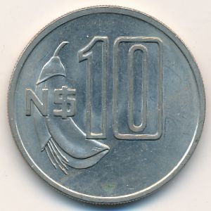 Uruguay, 10 nuevos pesos, 1981