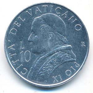 Ватикан, 10 лир (2001 г.)
