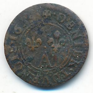 Франция, 1 денье (1653 г.)