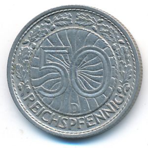 Германия, 50 рейхспфеннигов (1928 г.)