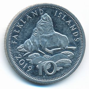 Falkland Islands, 10 пенсов, 