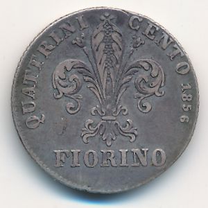 Тоскана, 1 фиорино (1856 г.)