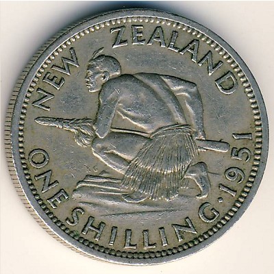 New Zealand, 1 shilling, 1948–1952
