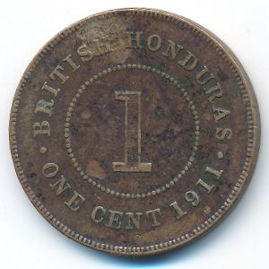 Британский Гондурас, 1 цент (1911 г.)