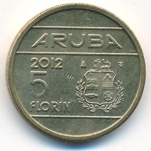 Аруба, 5 флоринов (2012 г.)