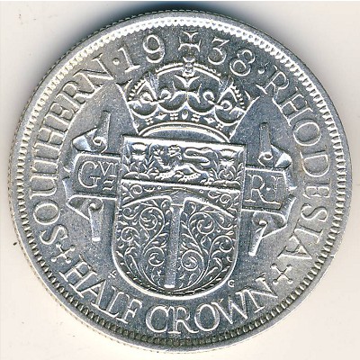 Southern Rhodesia, 1/2 crown, 1938–1942