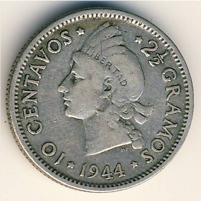 Dominican Republic, 10 centavos, 1937–1961