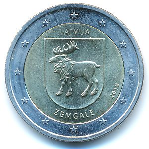 Латвия, 2 евро (2018 г.)
